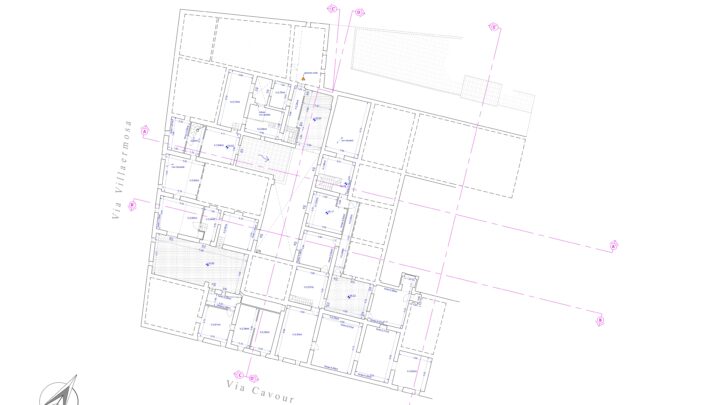 Tavola grafica rappresentativa della pianta piano ammezzato tra secondo e copertura