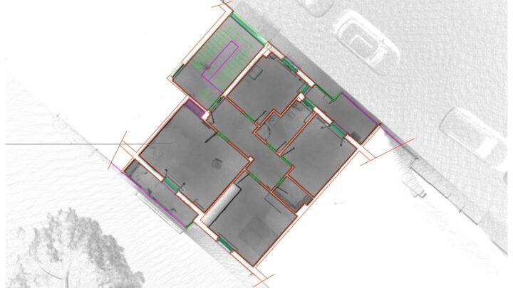Nuvola di punti con sovrapposizione lavoro a CAD in scala
