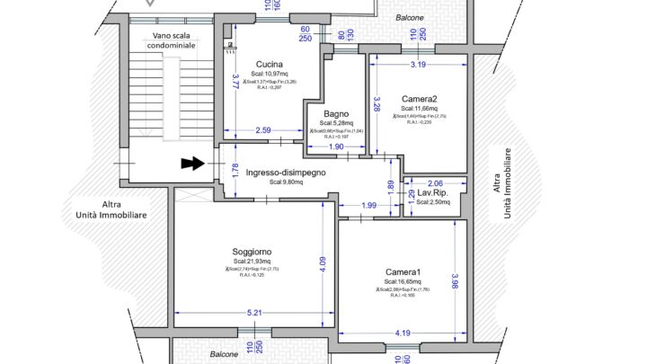 Tavola grafica rappresentativa della pianta elaborata a CAD