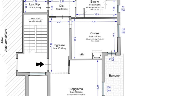 Tavola grafica rappresentativa della pianta elaborata a CAD